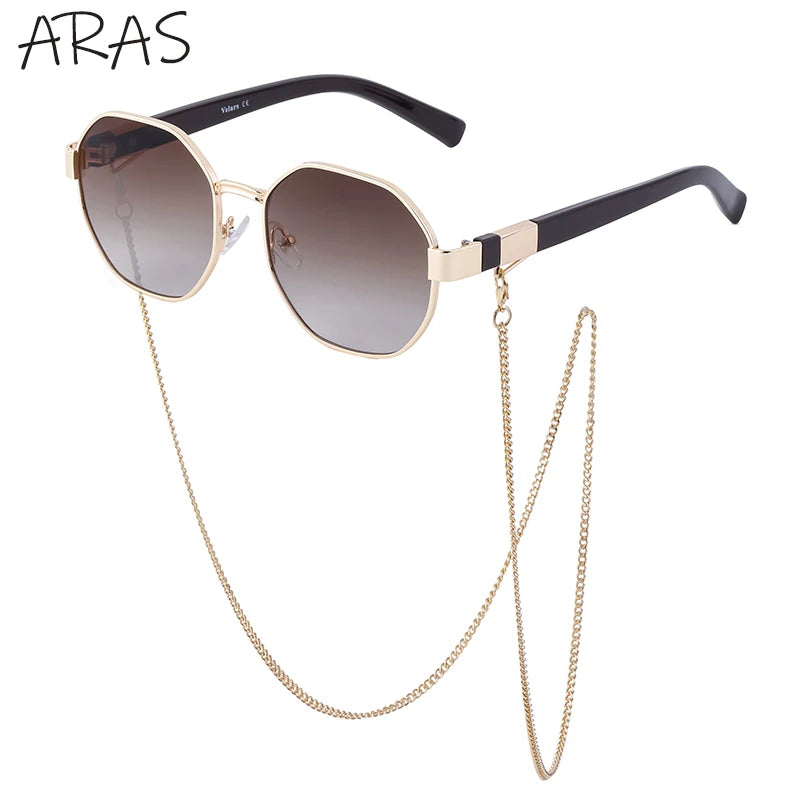 Octagon Chain Sunglasses — Gold