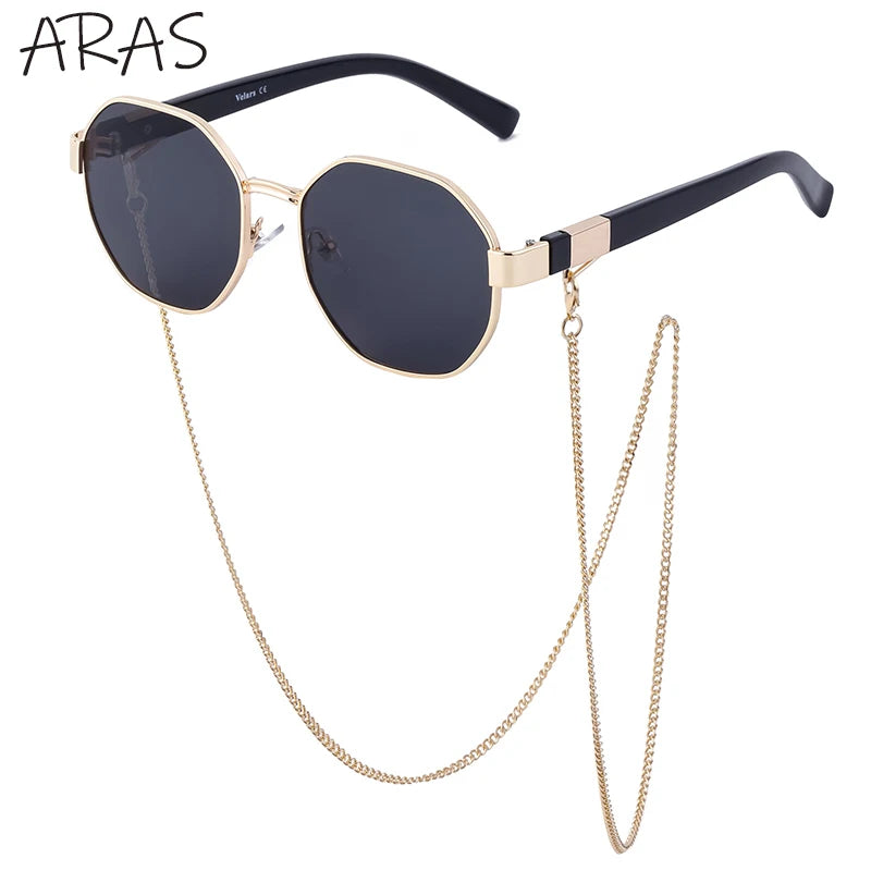 Octagon Chain Sunglasses — Gold