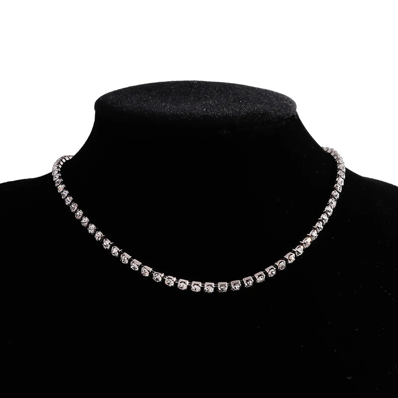 Iced Out Tennis Choker Necklace — Crystal Zircon