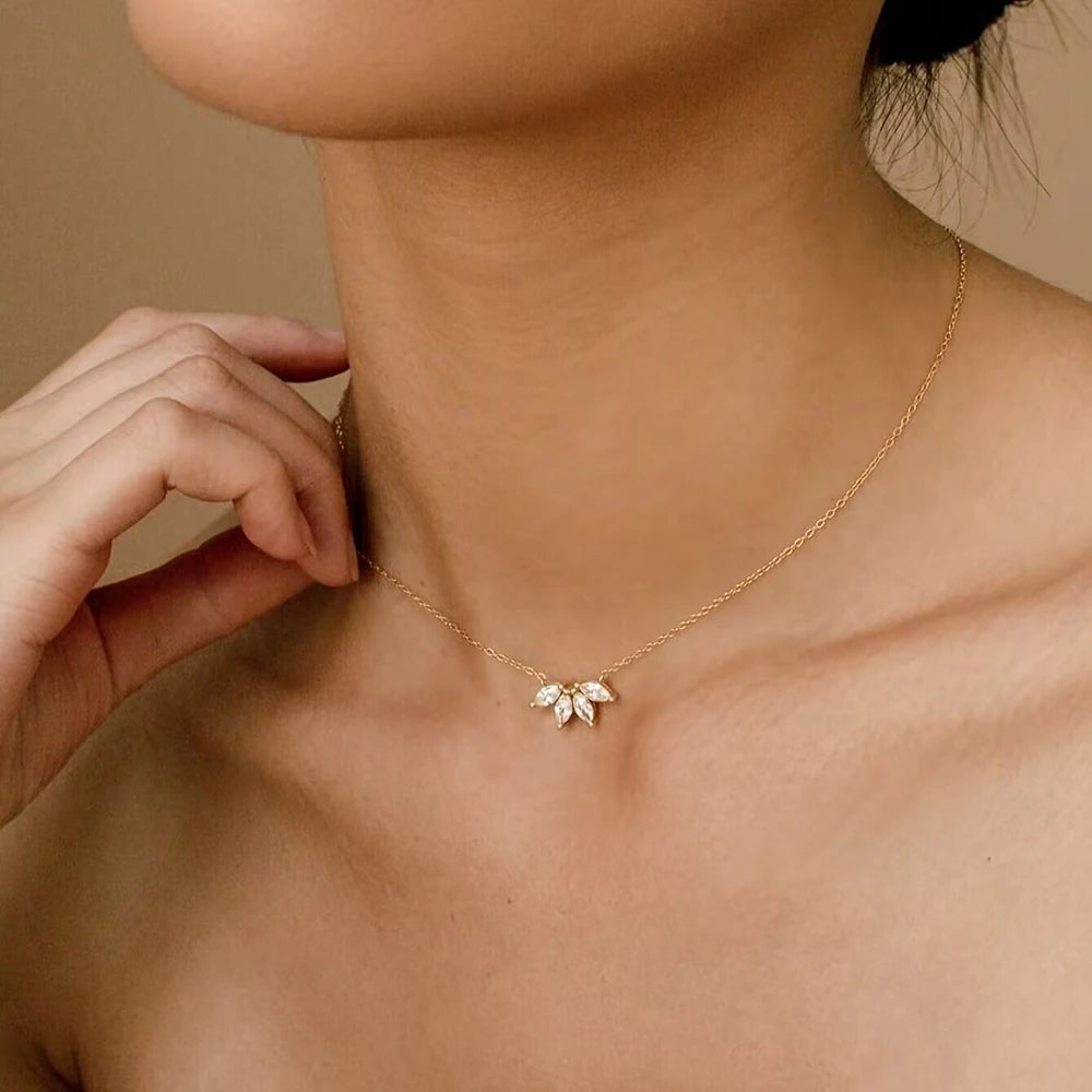 Zircon Choker Necklace — Gold