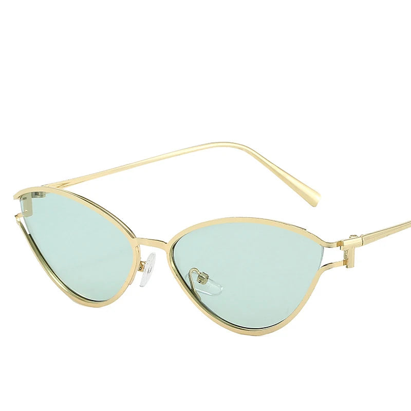 Cat Eye Sunglasses — Gold Metal Frame