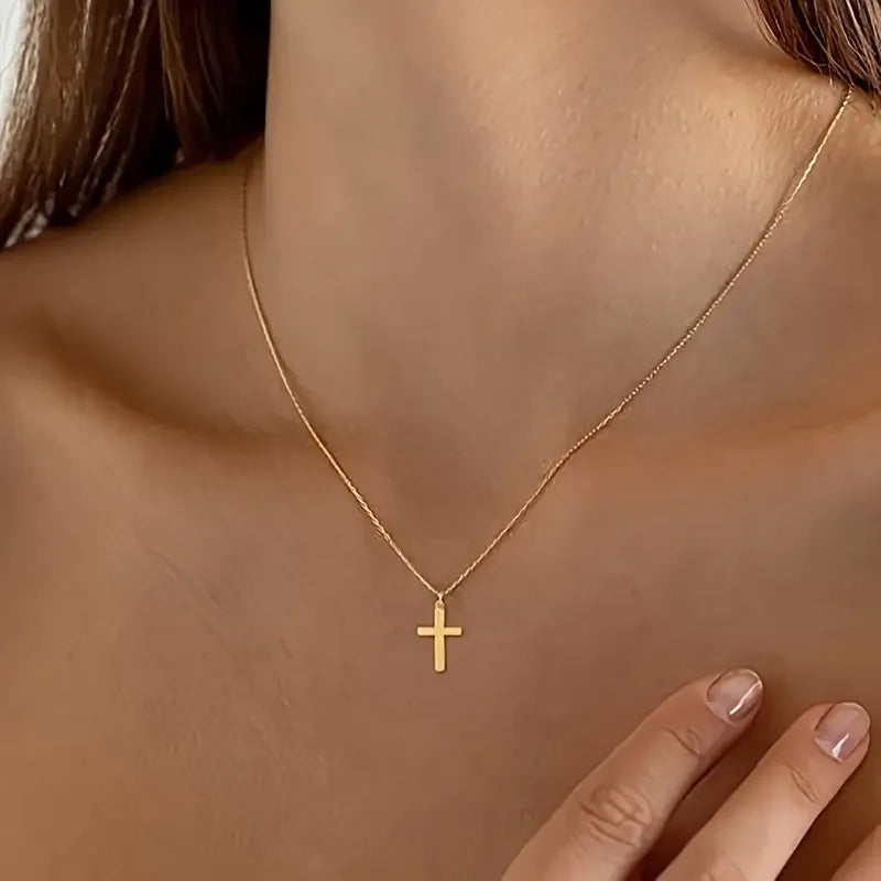 Gold Cross Necklace — 14K Gold Plated