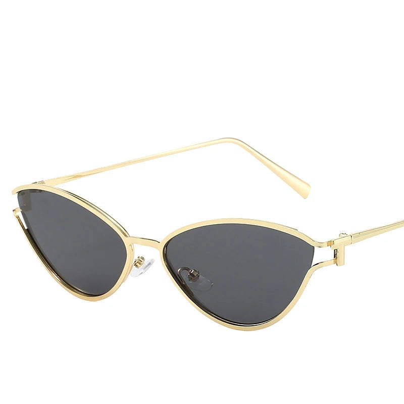 Cat Eye Sunglasses — Gold Metal Frame