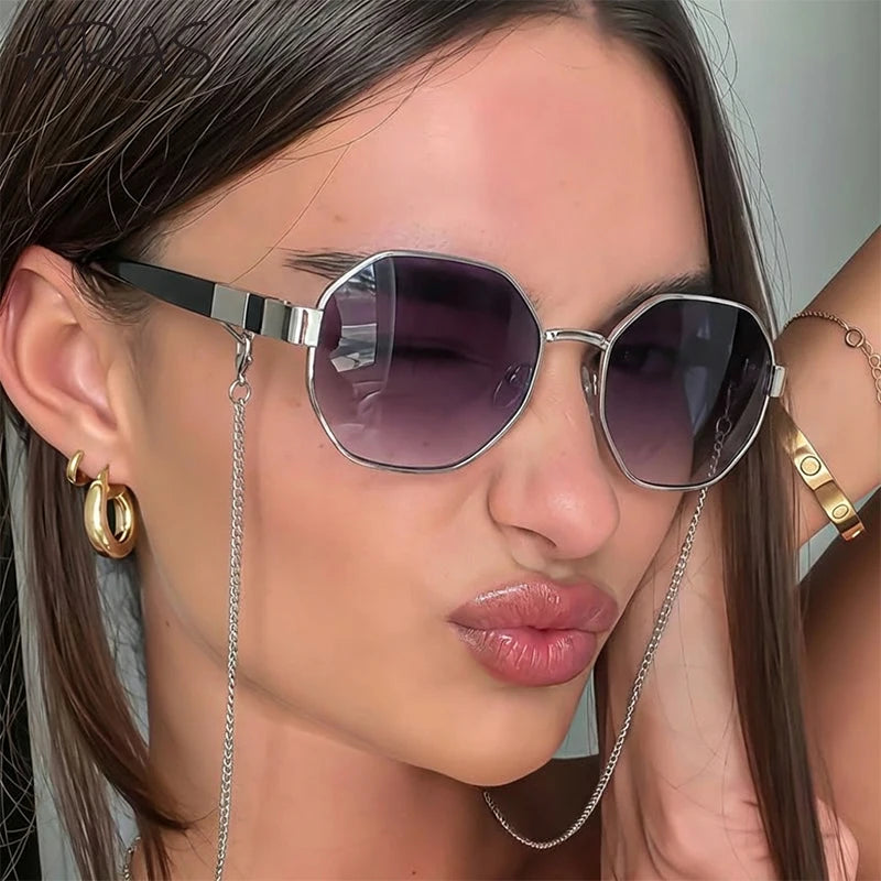 Octagon Chain Sunglasses — Gold