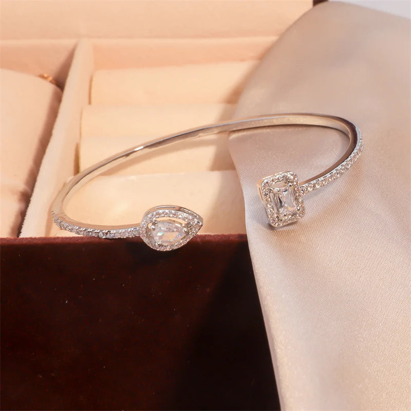 Gold Zircon Cuff Bracelet — Luxury Edition