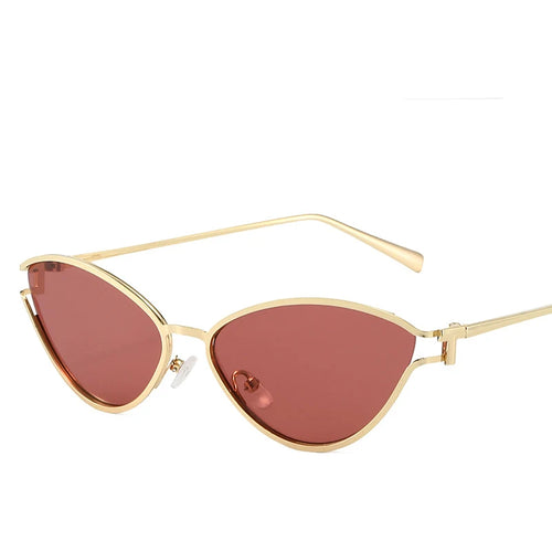 Cat Eye Sunglasses — Gold Metal Frame