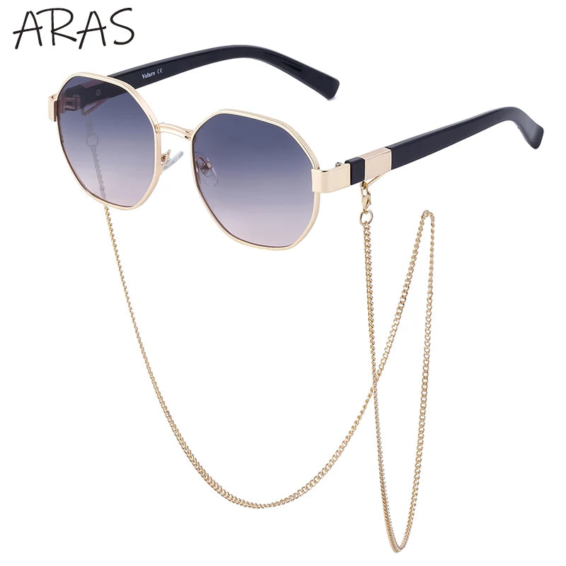 Octagon Chain Sunglasses — Gold