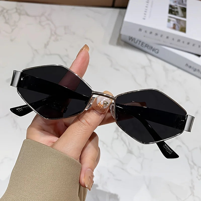Hexagon Sunglasses — Golden Frame