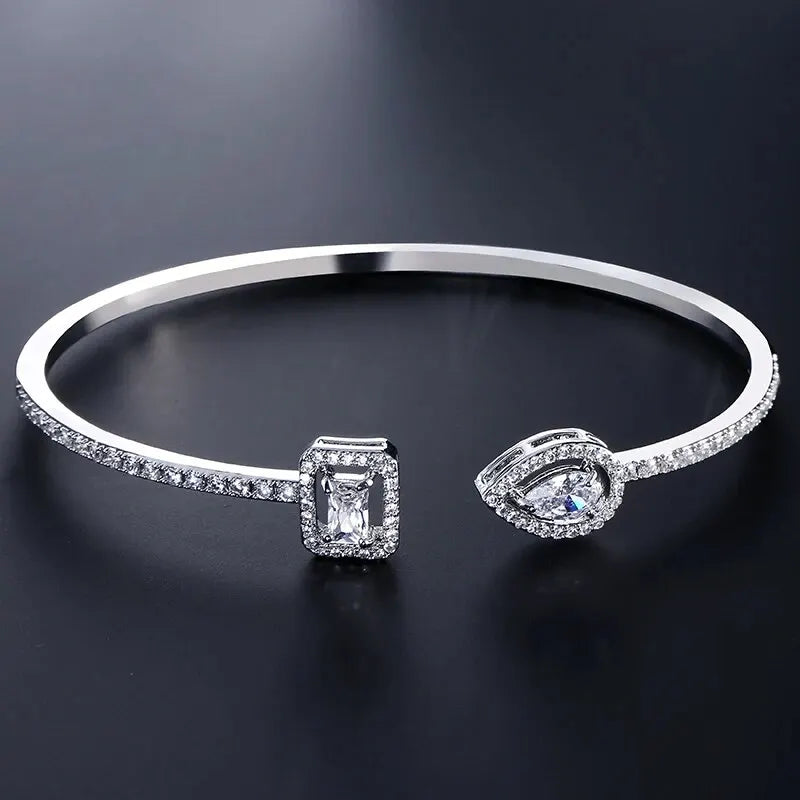 Gold Zircon Cuff Bracelet — Luxury Edition